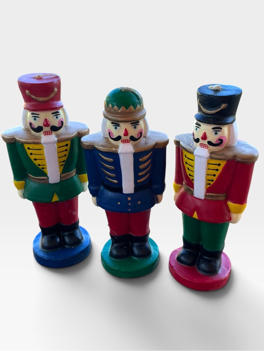 Vintage Nutcracker Soldier Christmas Candles Set of 3 Original Box